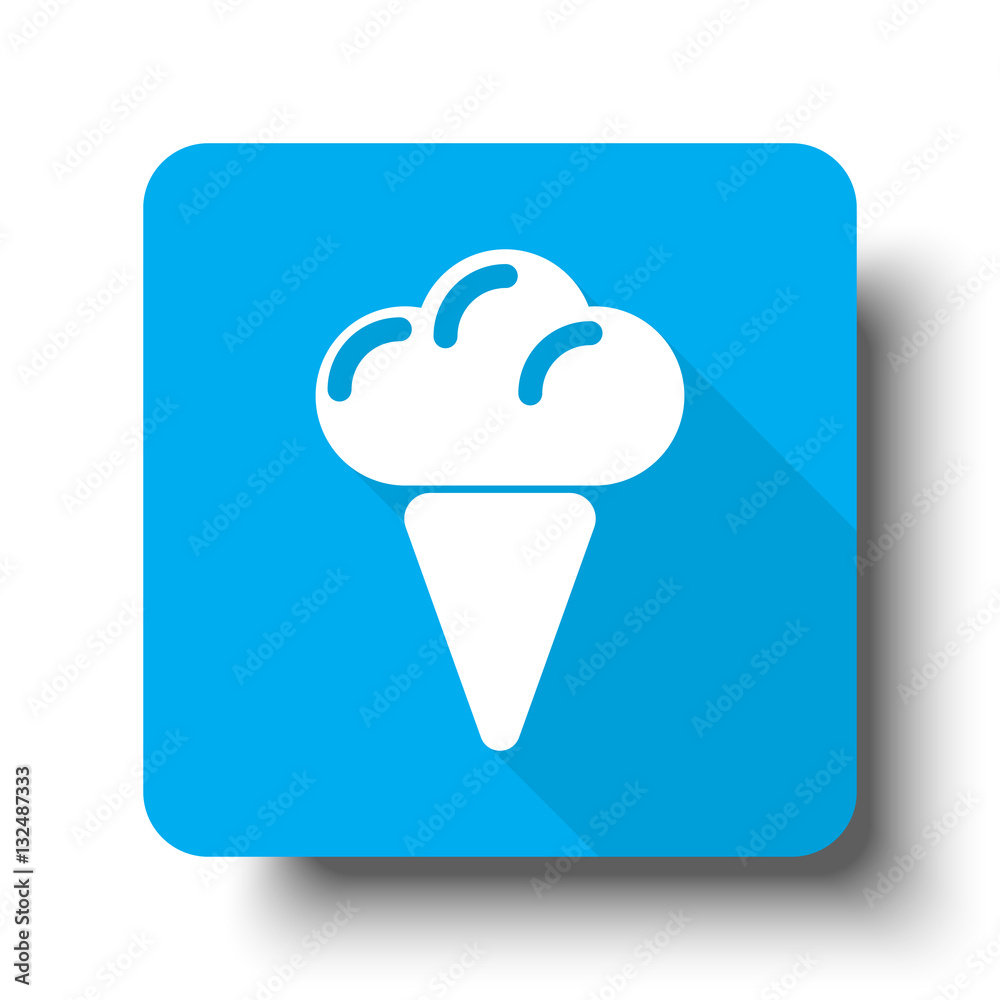 Fototapeta premium White Ice Cream icon on blue web button