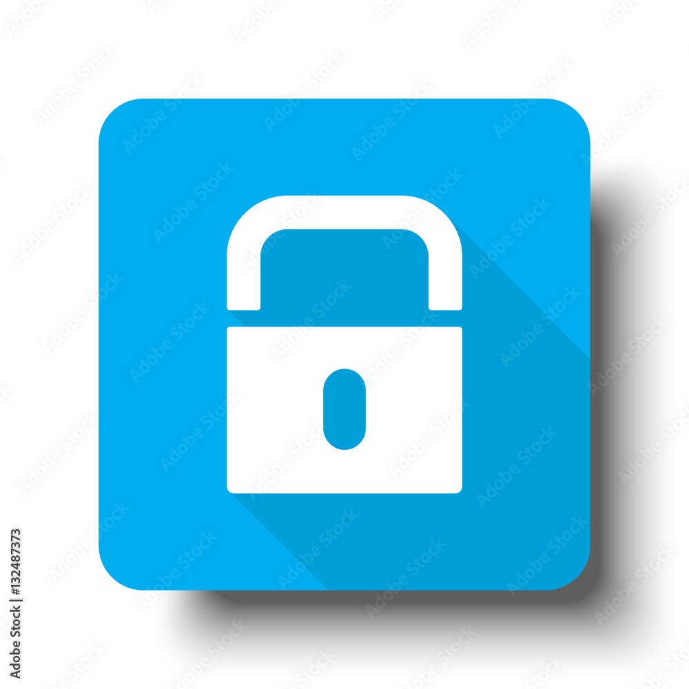 White Lock icon on blue web button White Lock icon on blue web button