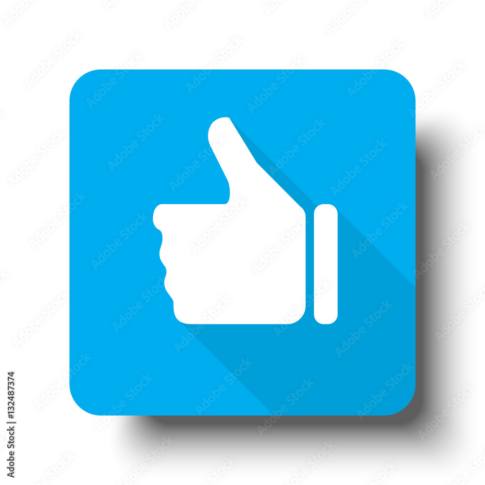 White Thumb Up icon on blue web button White Thumb Up icon on blue web button