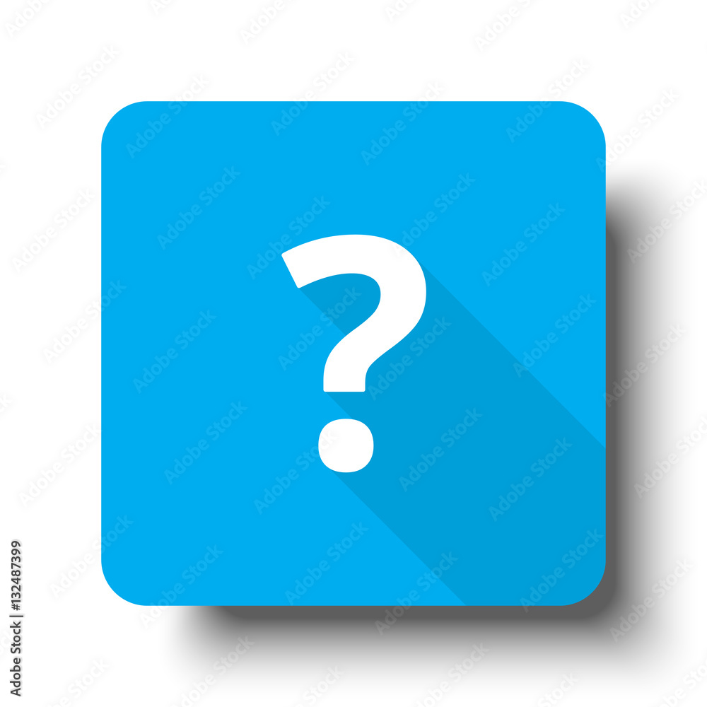 White Question Mark icon on blue web button White Question Mark icon on blue web button