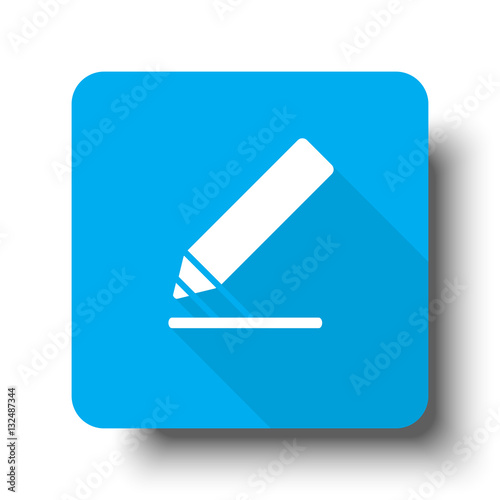 White Sign Here icon on blue web button