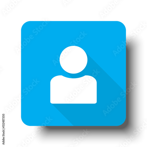 White Profile icon on blue web button
