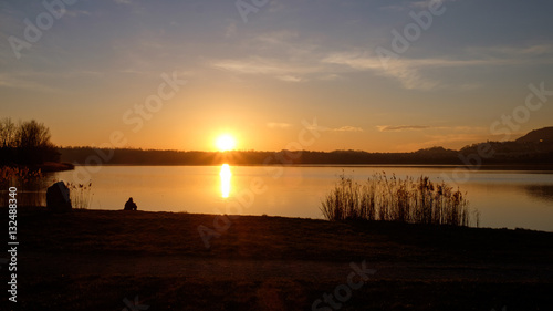 Sunset at Annone Lake photo