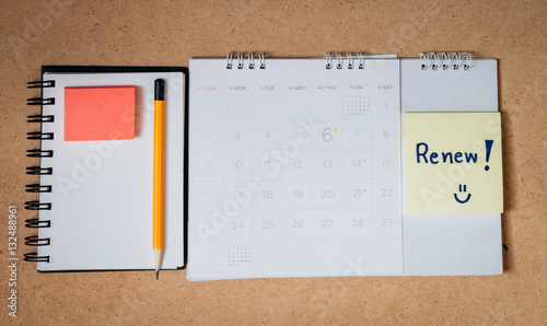 Marked and written  in calendar