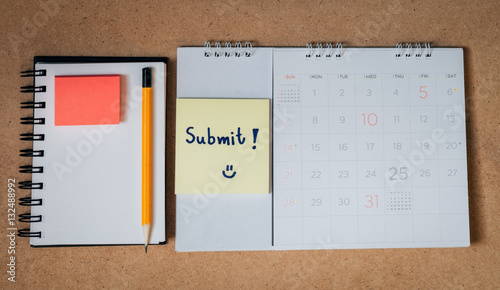 Marked and written  in calendar