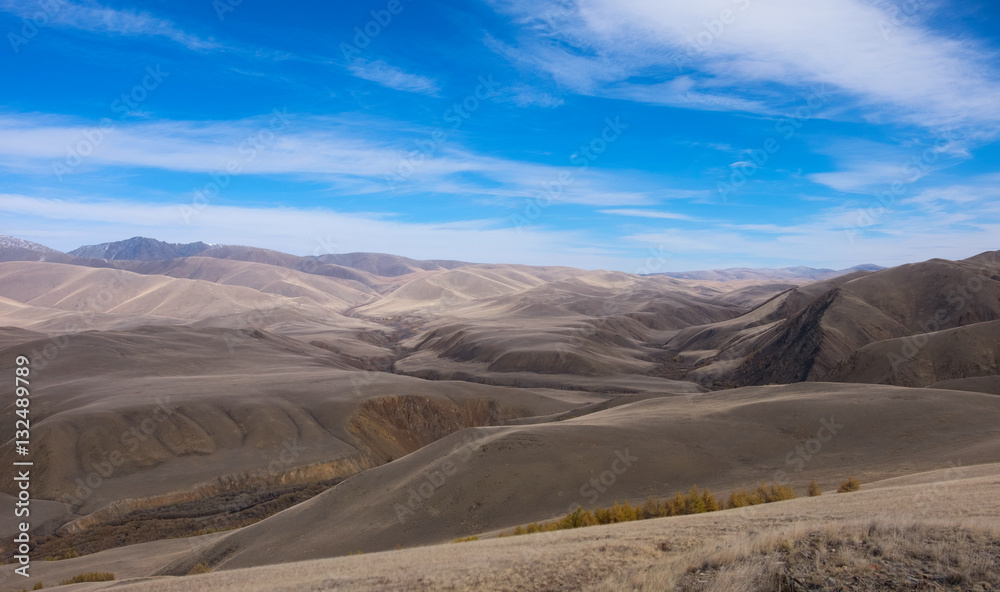 Mountains, the steppe and the sky