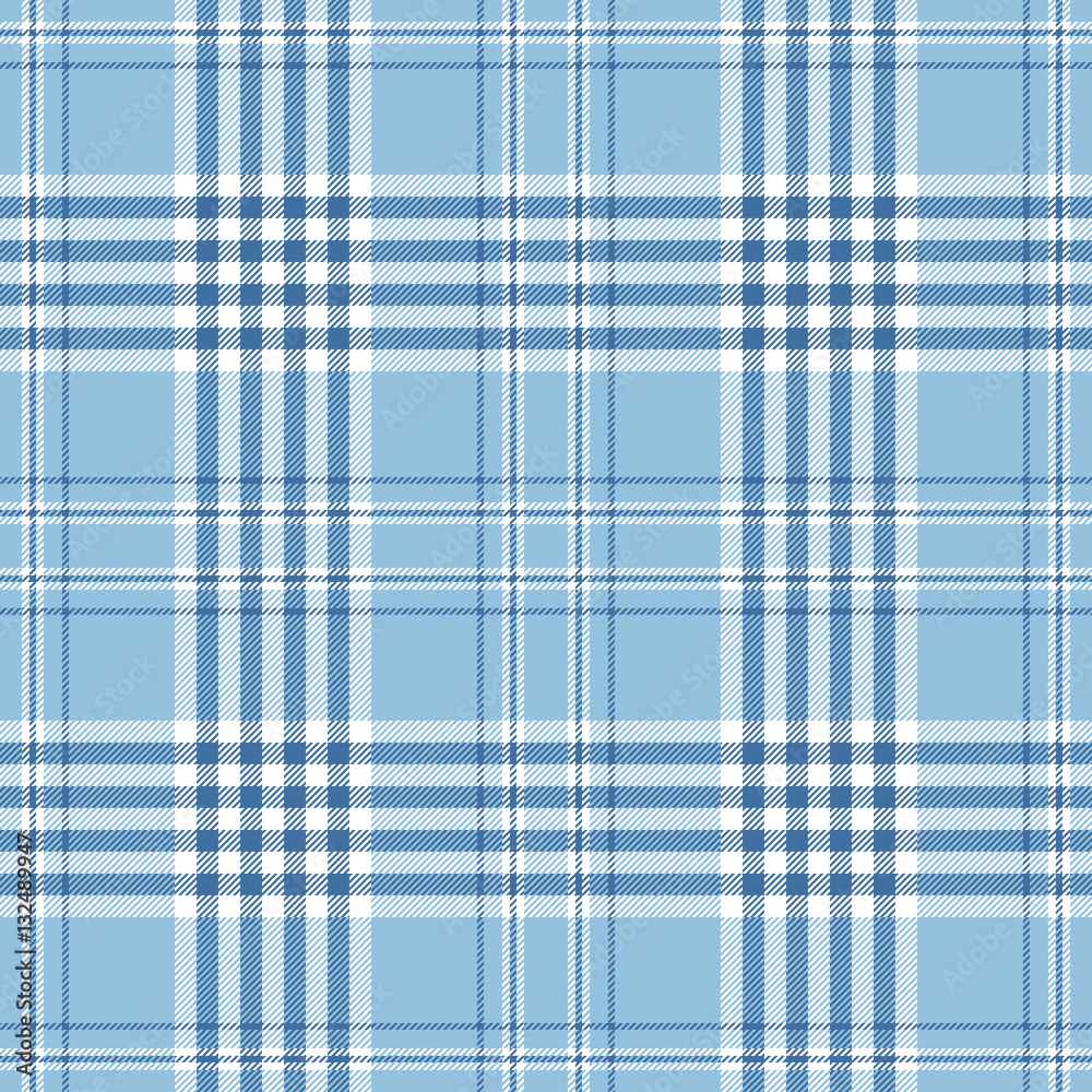 Uitmaken dun Streng Seamless plaid pattern print. Checkered fabric texture in stripes of  midnight blue and white on light blue background. Stock Vector | Adobe Stock