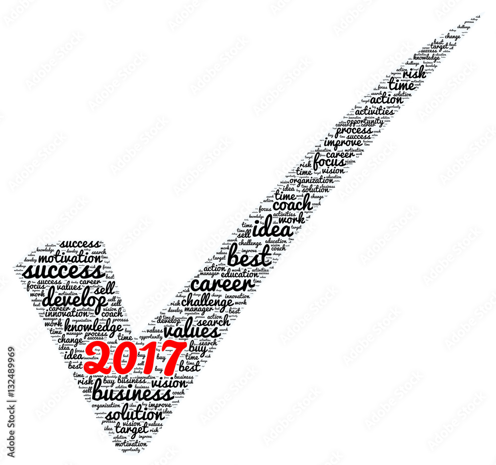 Business 2017 word cloud concept in sign shape Business 2017 word cloud concept in sign shape