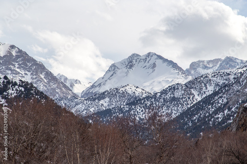snow-capped mountains of the Tian Shan in winter