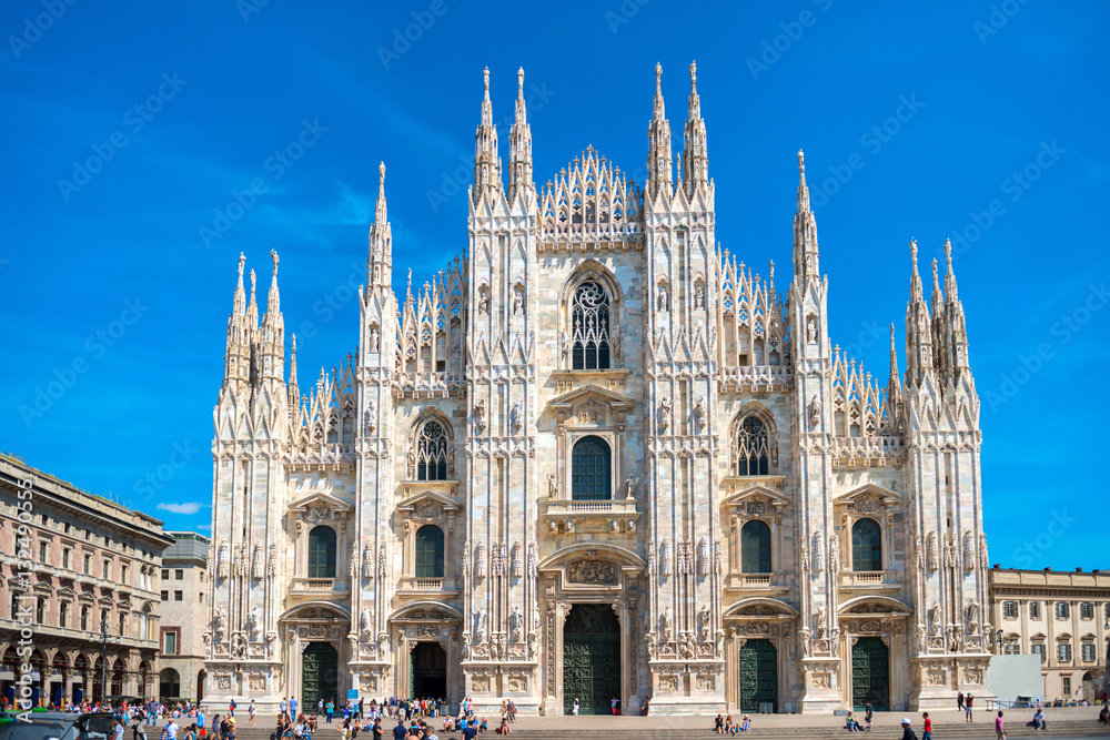 Daytime view of famous Milan Cathedral Duomo