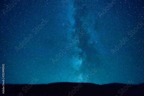 Night dark blue sky with many stars