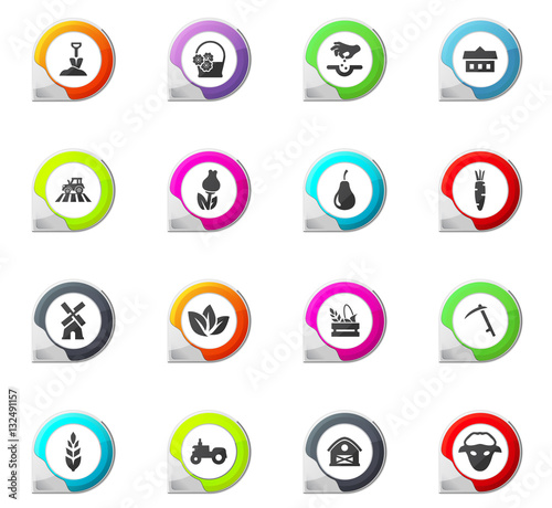 Agricultural icons set