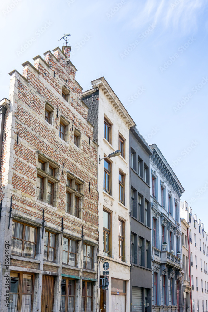 Beautiful street view of  Old town in Antwerp, Belgium