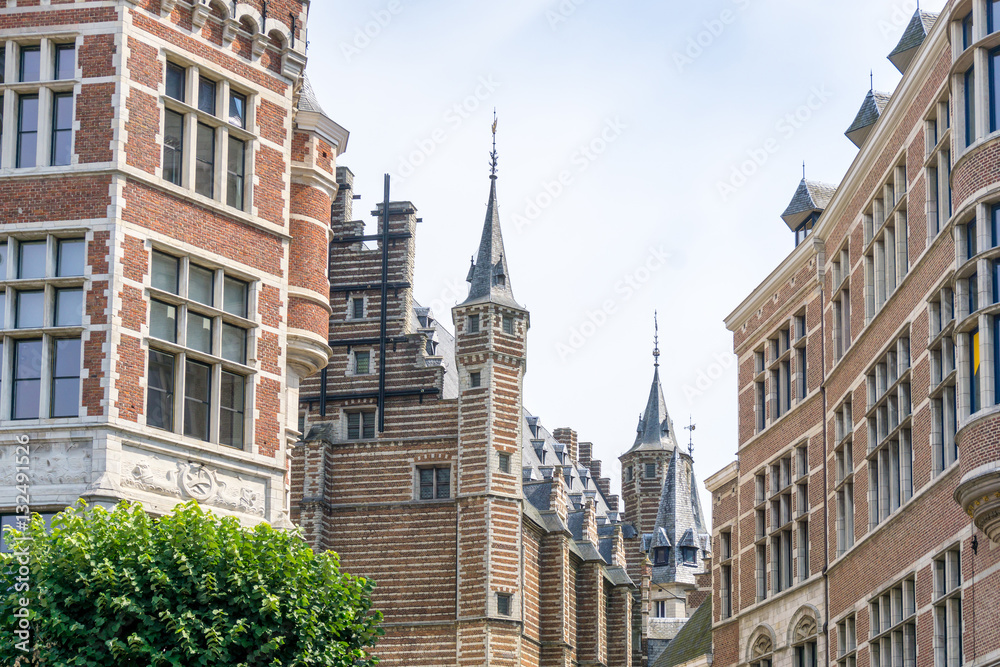 Beautiful street view of  Old town in Antwerp, Belgium