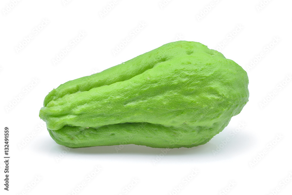 fresh chayote isolated on white background