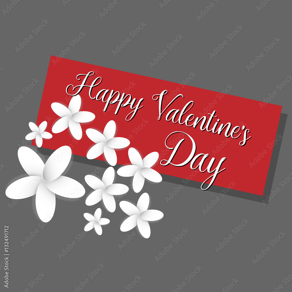 Gift card happy valentine’s day
Card Happy Valentine's Day with flowers made of paper on a gray background

