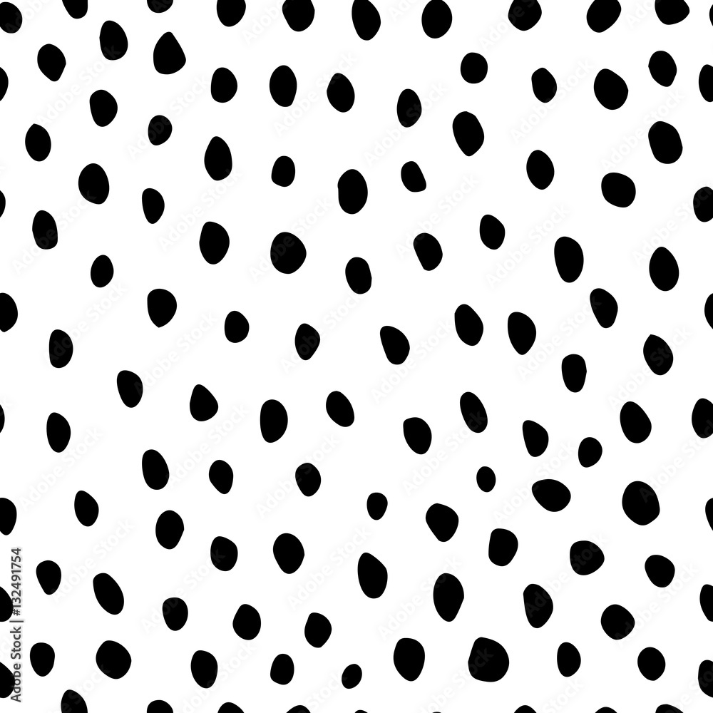 Black and white hand drawn dots seamless pattern. Animal skin style Black and white hand drawn dots seamless pattern. Animal skin style
