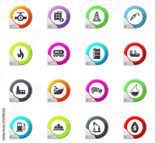 Extraction of oil icons set