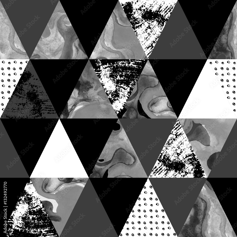 Obraz trójkąt wzór z grunge i akwarela tekstur.
