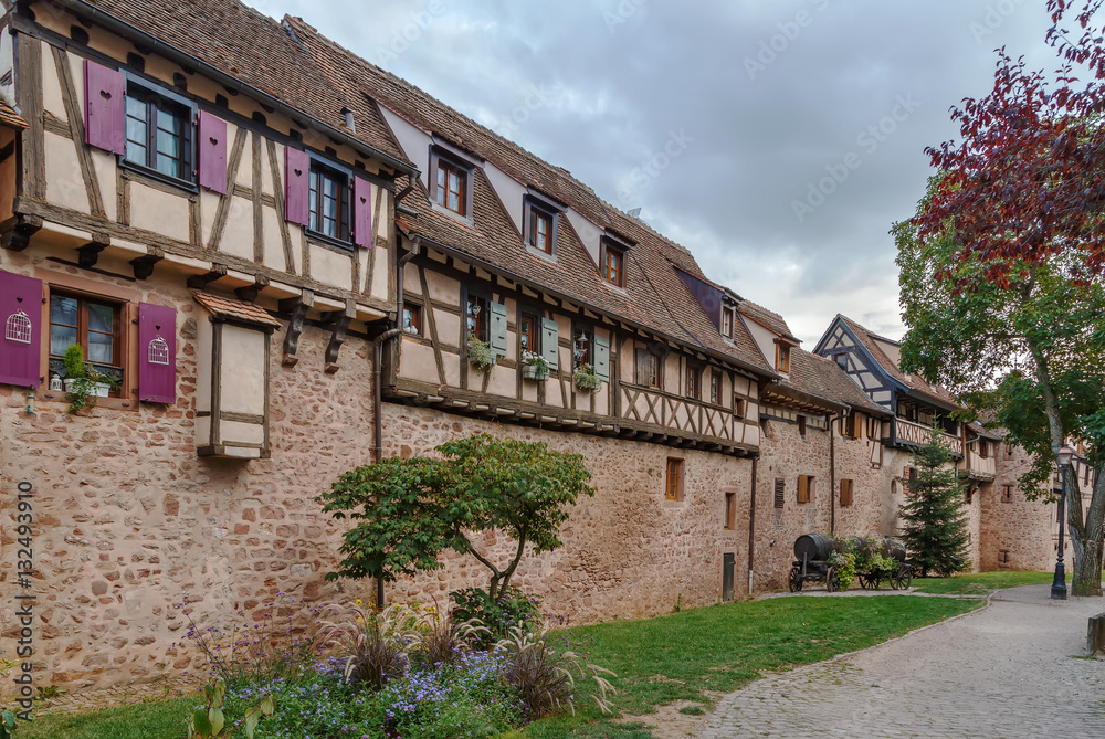 Riquewihr city wall, Alsace, France