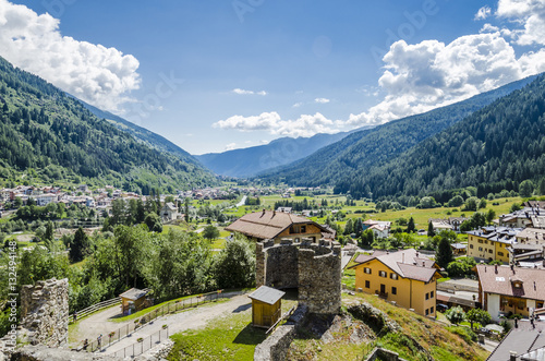 castle in italian alps, scenic view of the 