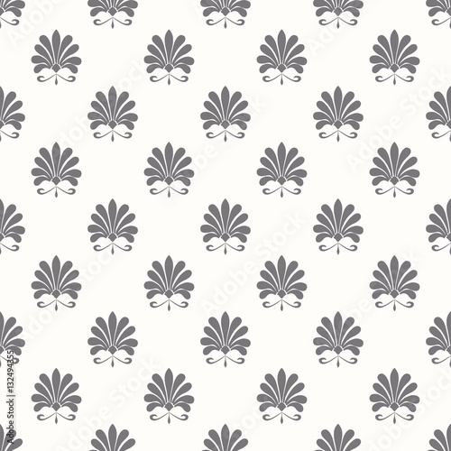 Victorian ornamental seamless pattern. Gray and light beige color.