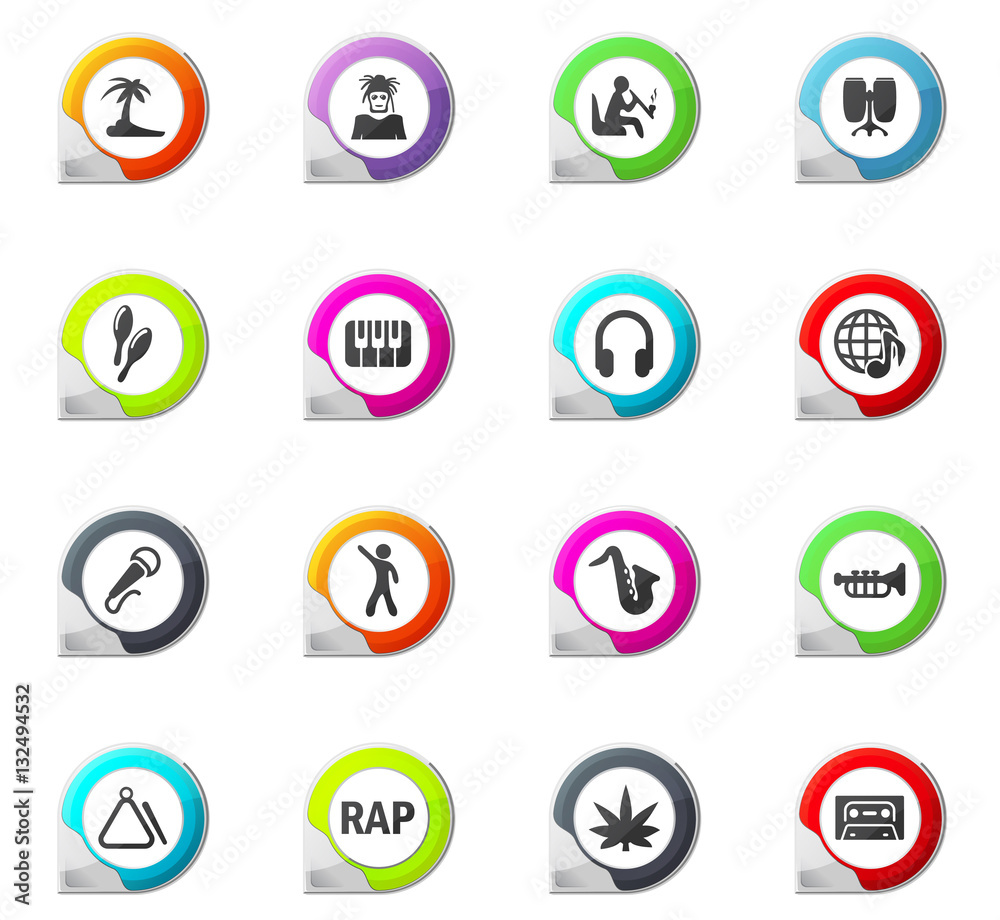 Rap Music icons set Rap Music icons set