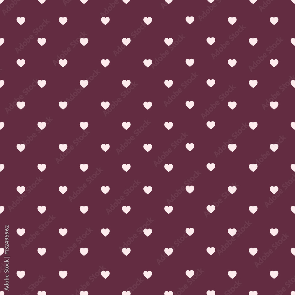 Hand drawn hearts seamless geometric pattern. Pink hearts on the vinous background Hand drawn hearts seamless geometric pattern. Pink hearts on the vinous background