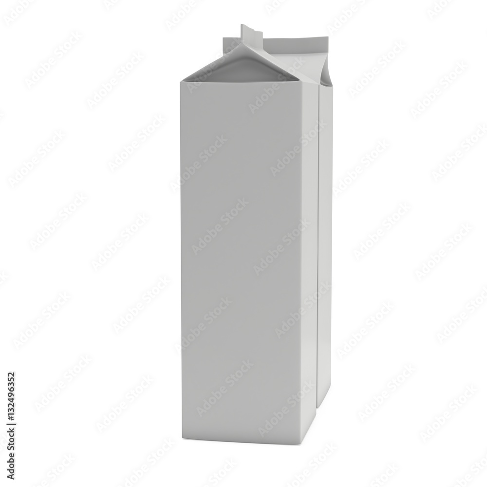 Milk or juice box. Retail package mockup. 3d render illustration isolated on white. Milk or juice box. Retail package mockup. 3d render illustration isolated on white.
