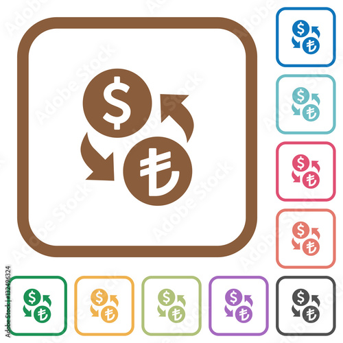 Dollar Lira exchange simple icons © botond1977