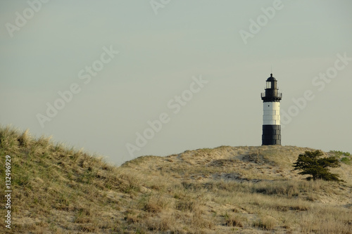 Big Sable Point Lighthouse in dunes, built in 1867