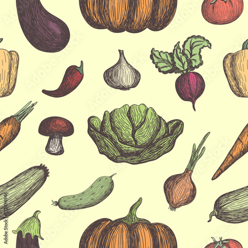 Colored vegetables pattern