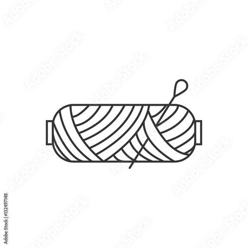 Bobbin icon or logo line art style.