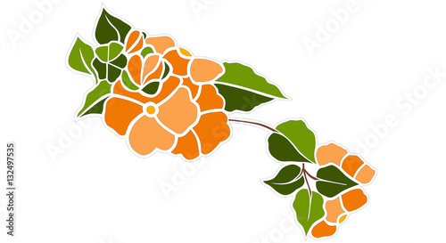 fiore arancio liberty