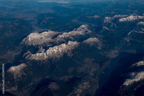 Mountain view from airplane