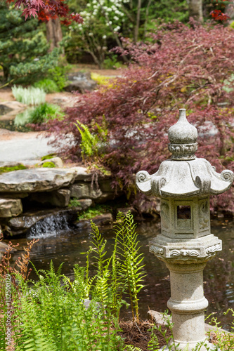 Japanese Sculpture in Garden