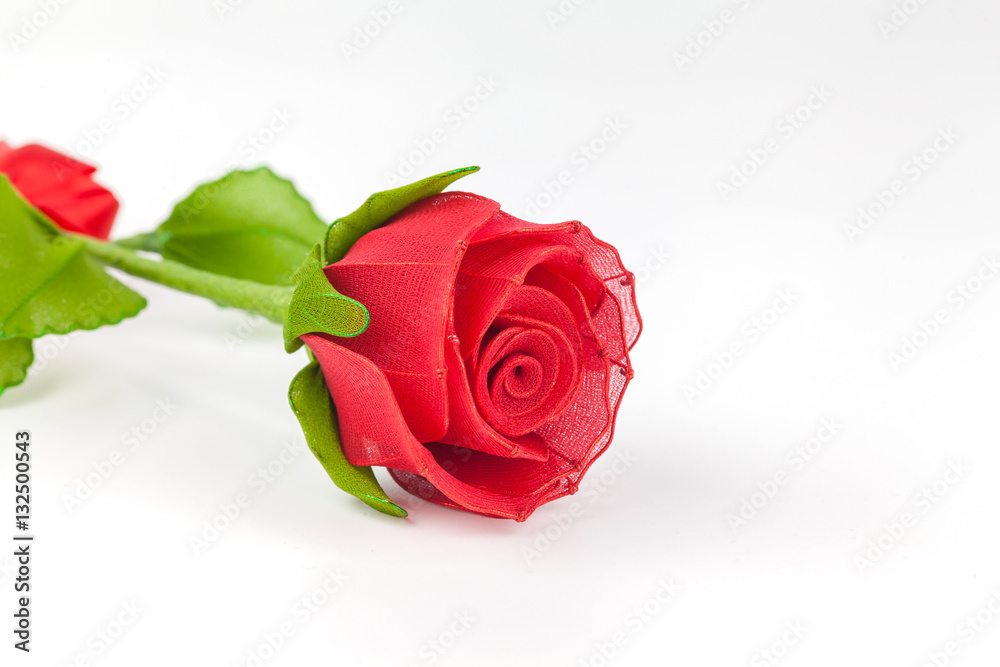 artificial red rose on white background artificial red rose on white background