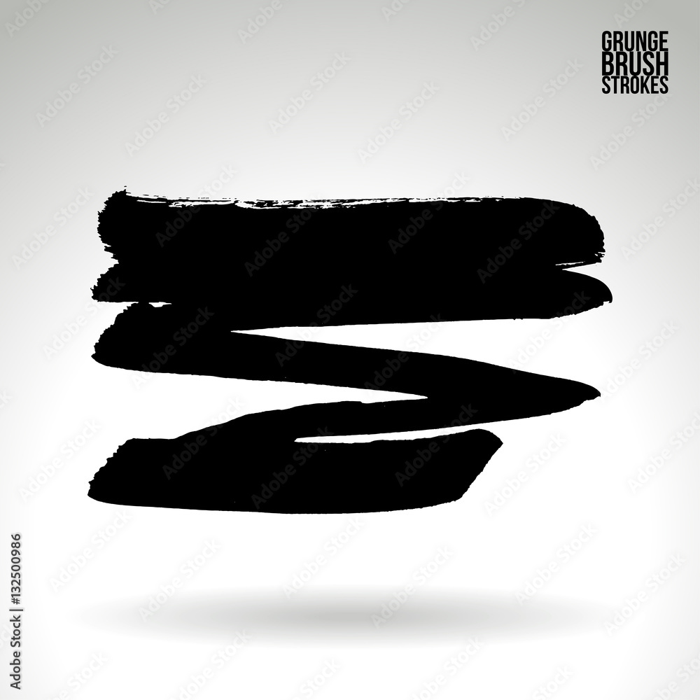 Fototapeta premium Brush stroke and texture. Grunge vector abstract hand - painted element. Underline and border.