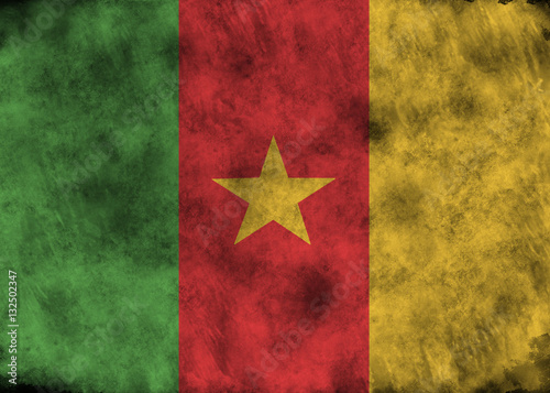 Grunge Cameroon flag.