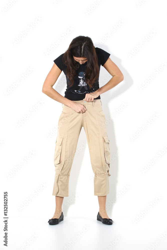 girl can't take off his pants, girl takes off his pants Stock Photo | Adobe  Stock