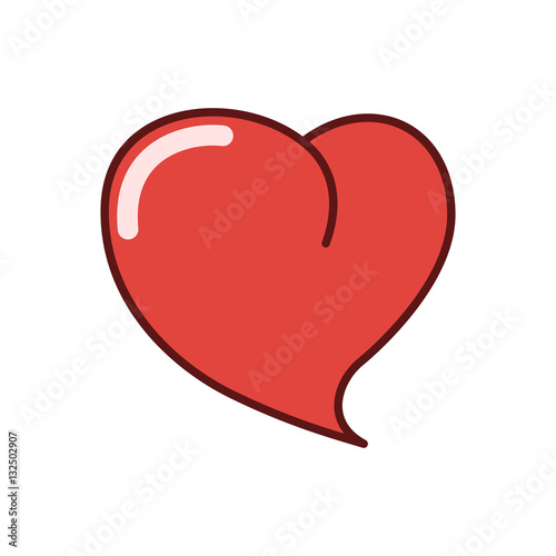 Human heart icon, sticker vector illustration