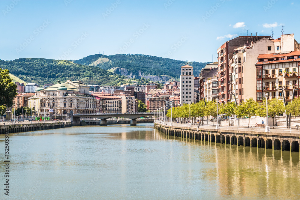 View of Old city of Bilbao in Spain