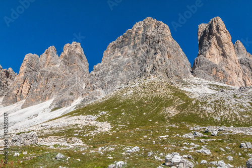 Nice view of Tre Cime Peak in Italy
