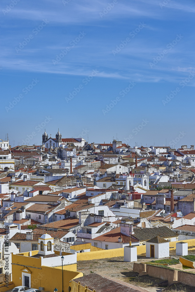 View of the old town of Elvas, Alentejo, Portugal.