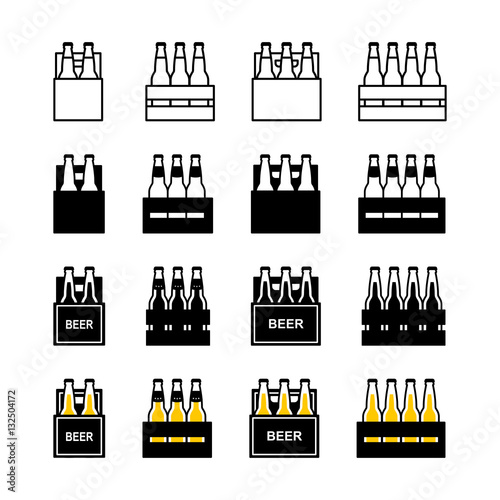 Beer box icon set