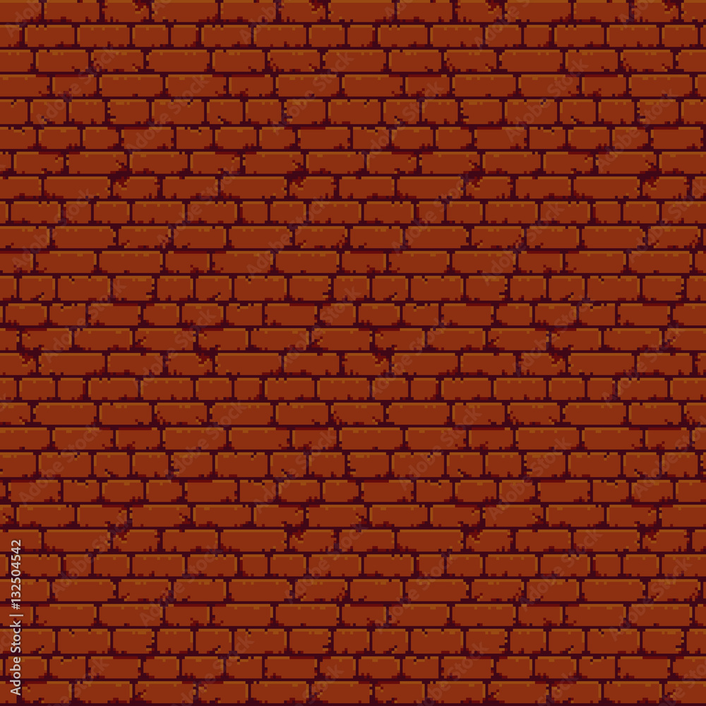 Pixel Brick Wall Stock Vector | Adobe Stock
