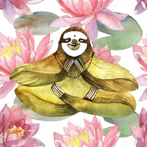 watercolor sloth photo