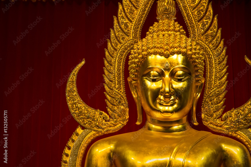 Golden Buddha Statue in Wat Ta Kahnun temple, Kanjanaburi , Thai