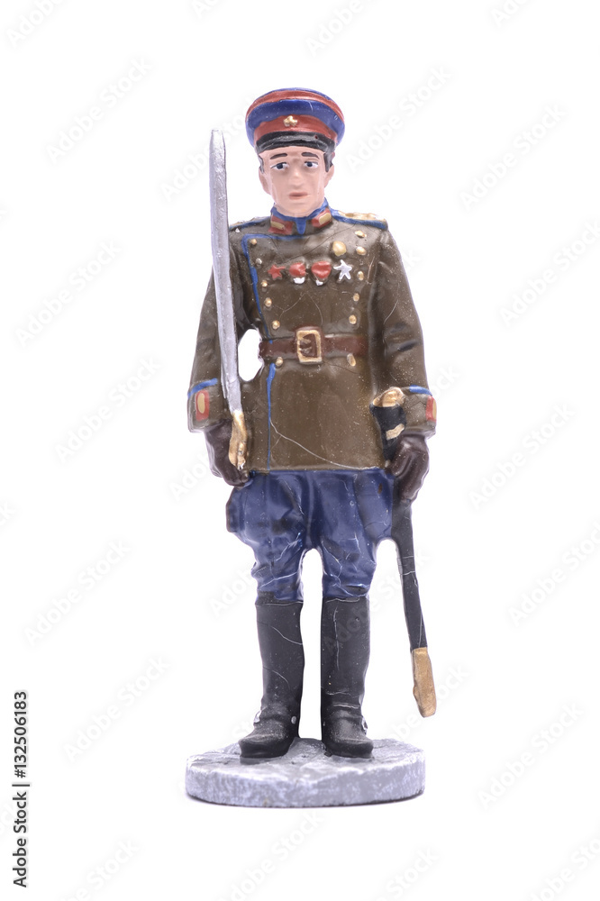 Tin Soldier captain of the NKVD border troops 1945 isolated on Tin Soldier captain of the NKVD border troops 1945 isolated on