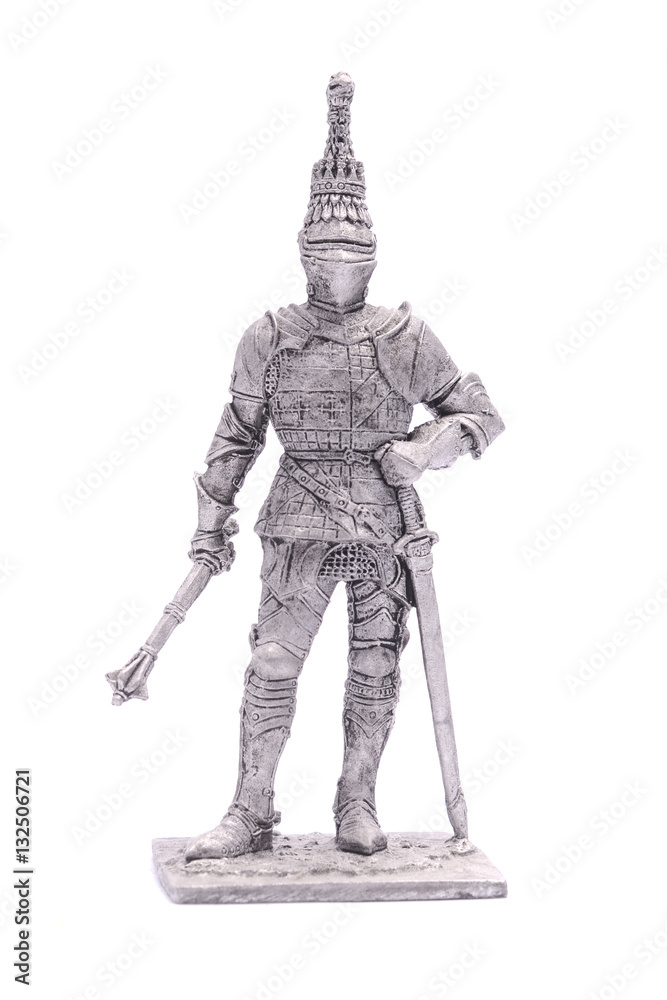 Obraz premium tin soldier medieval knight isolated on white